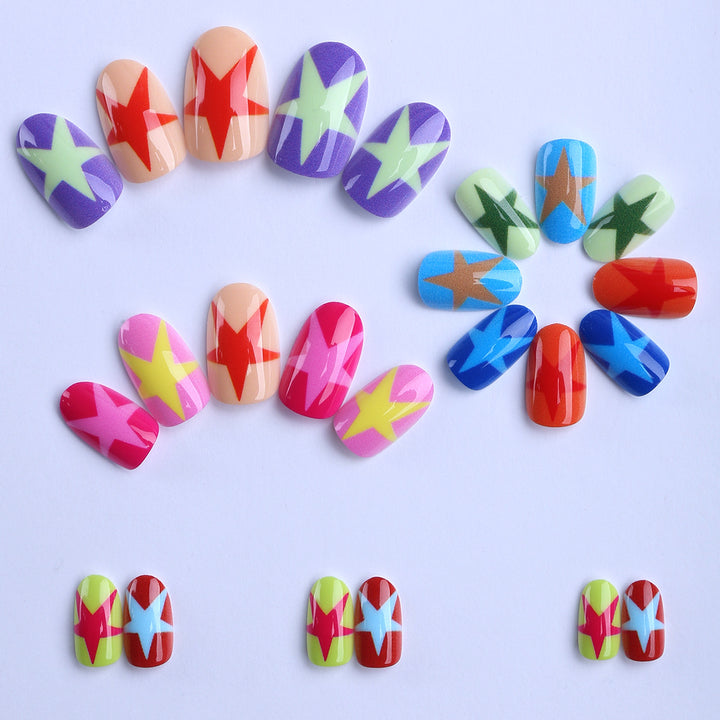 Artificial Nails with Modern Star Design Stornfield
