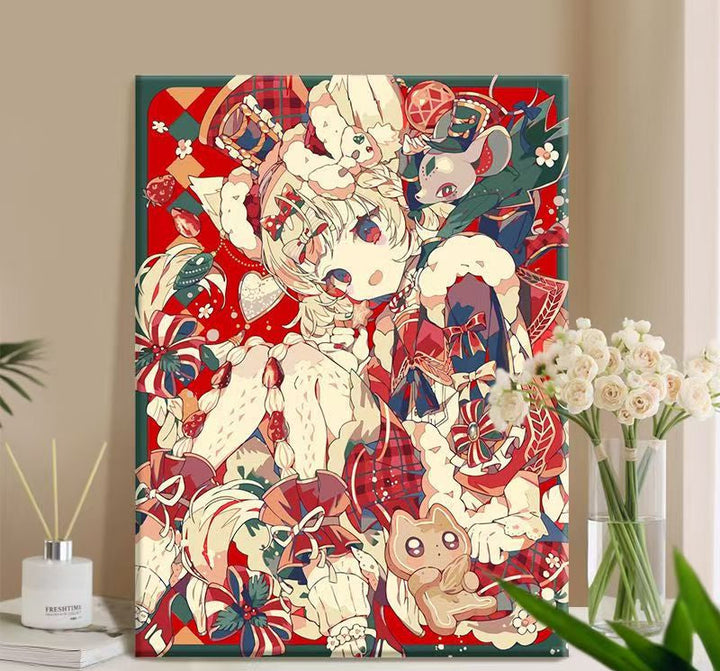 Whimsical Anime-Themed Canvas Art Print Stornfield