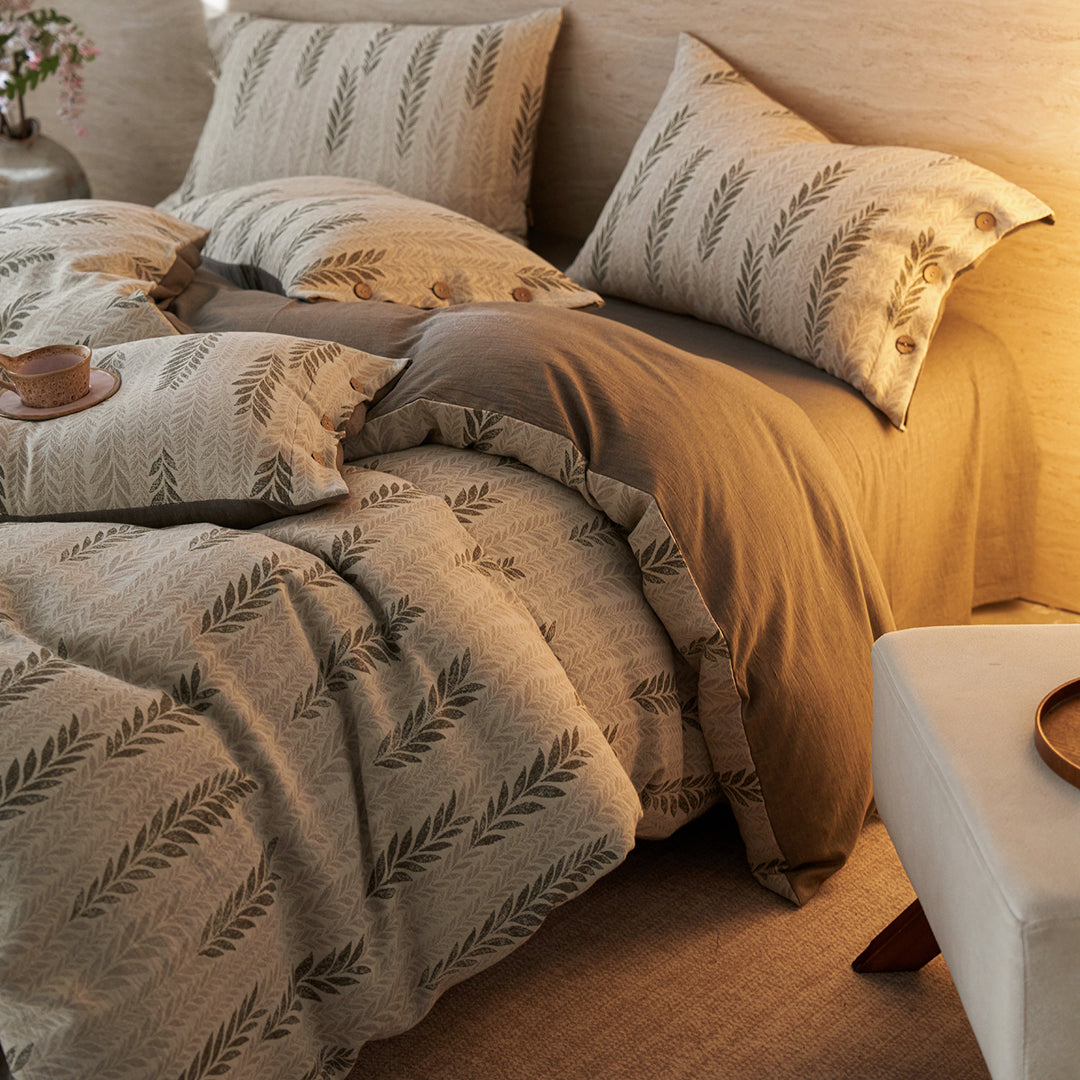 Luxury Lace Ruffle Cotton Duvet Cover and Pillowcase Set