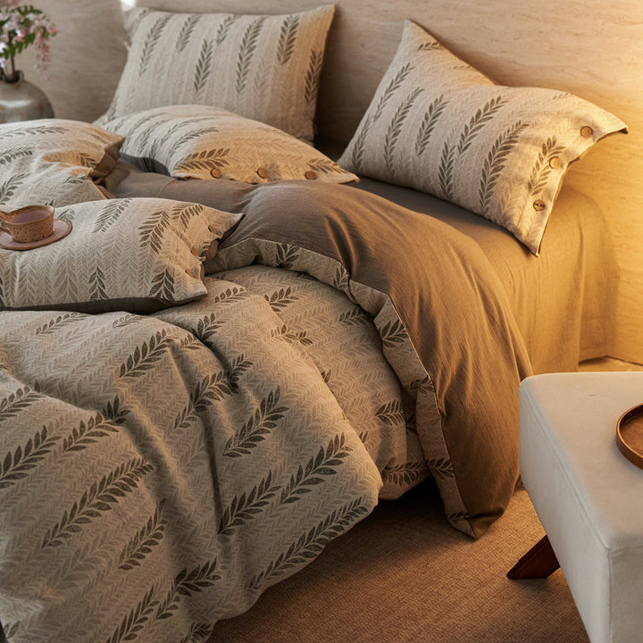 Luxury Lace Ruffle Cotton Duvet Cover and Pillowcase Set