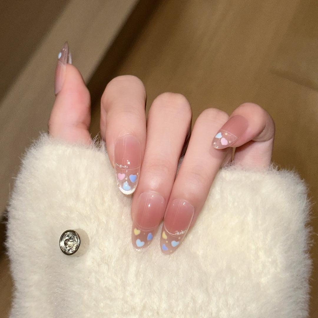 Heart-Themed Stiletto Press-On Nail Set Stornfield