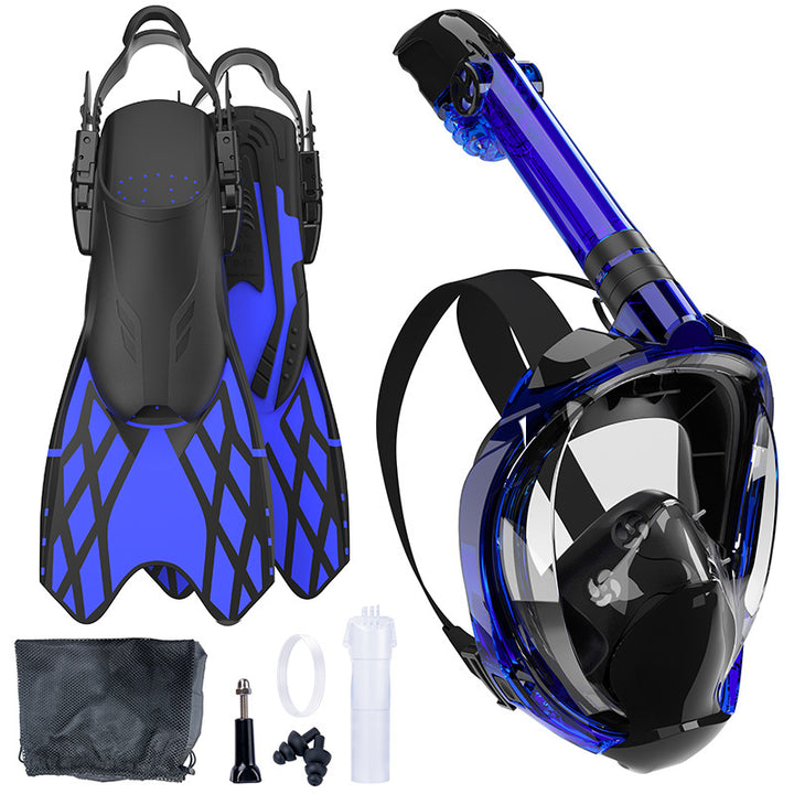 Snorkeling equipment with highly flexible fins and full face mask Stornfield