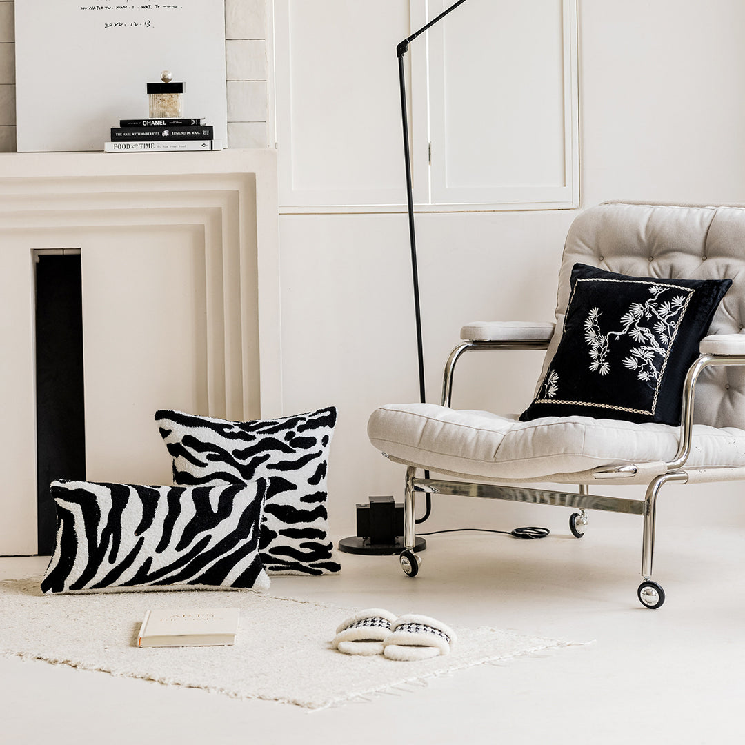 Elegant decorative pillow with zebra pattern