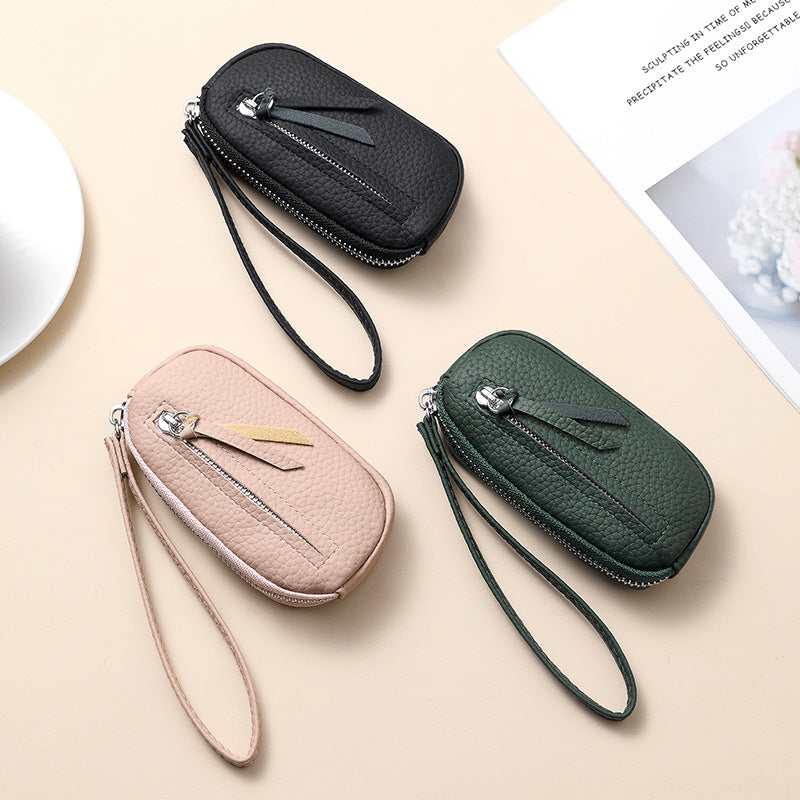 Textured Leather Travel Cosmetic Pouch