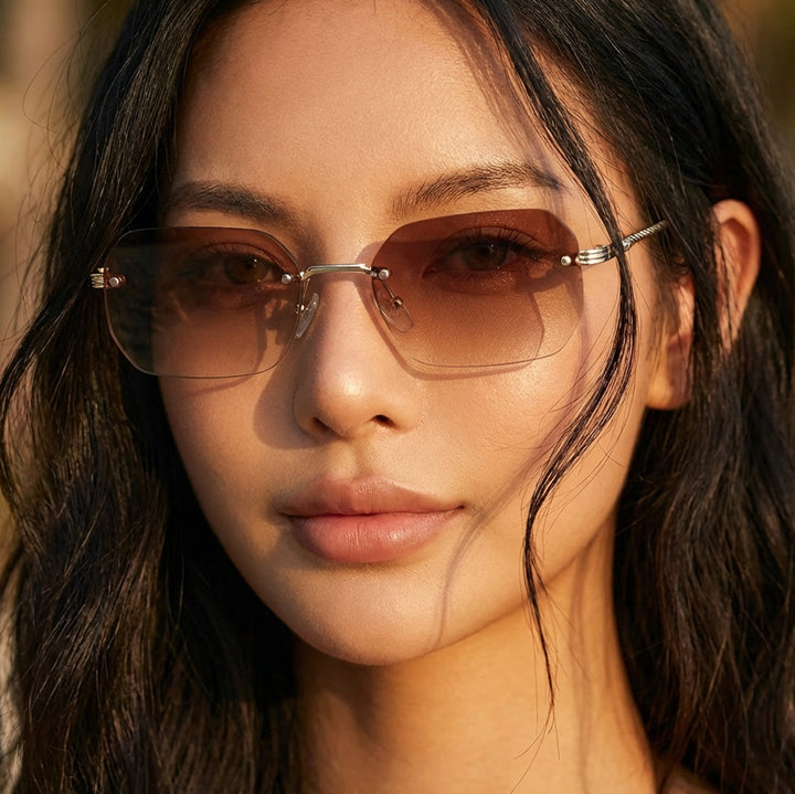 Women’s geometric sunglasses with filigree metal frame Stornfield