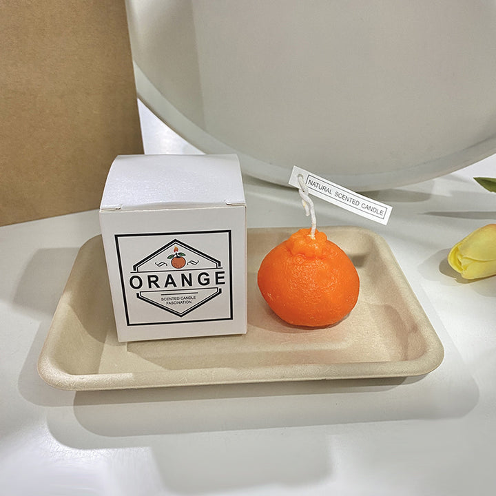 Hand-Poured Realistic Orange-Shaped Scented Decorative Candle