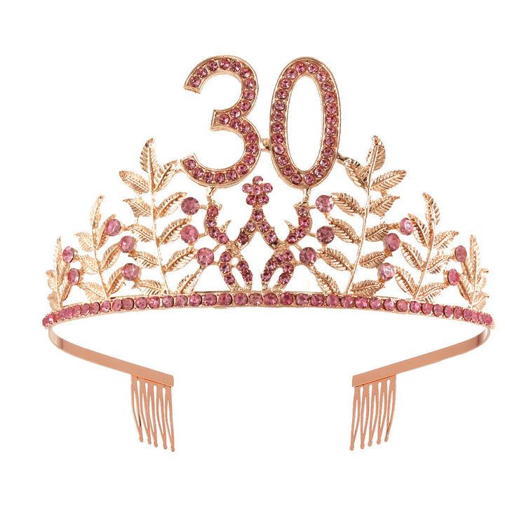 Women's Glamorous Birthday Crown with Shining Rhinestones Stornfield