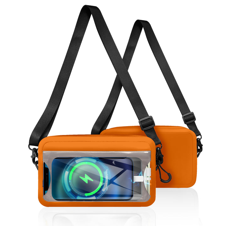 Waterproof shoulder bag with transparent smartphone case Stornfield