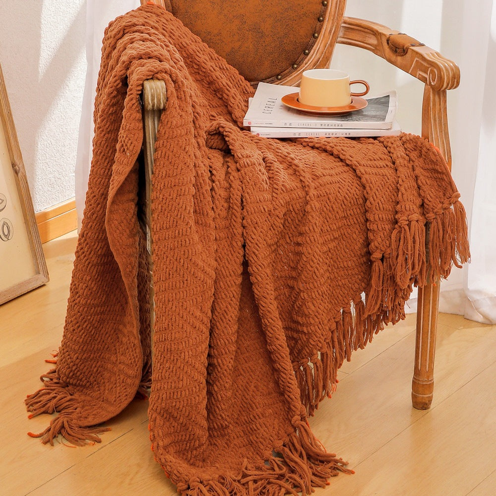 Knitted Decorative Throw Blanket