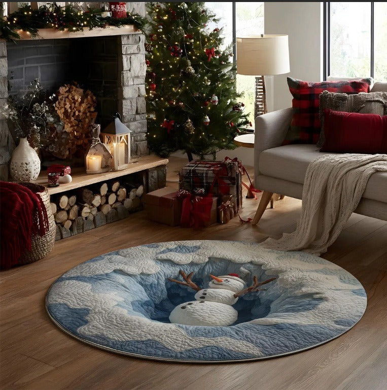3D Christmas Theme Carpet