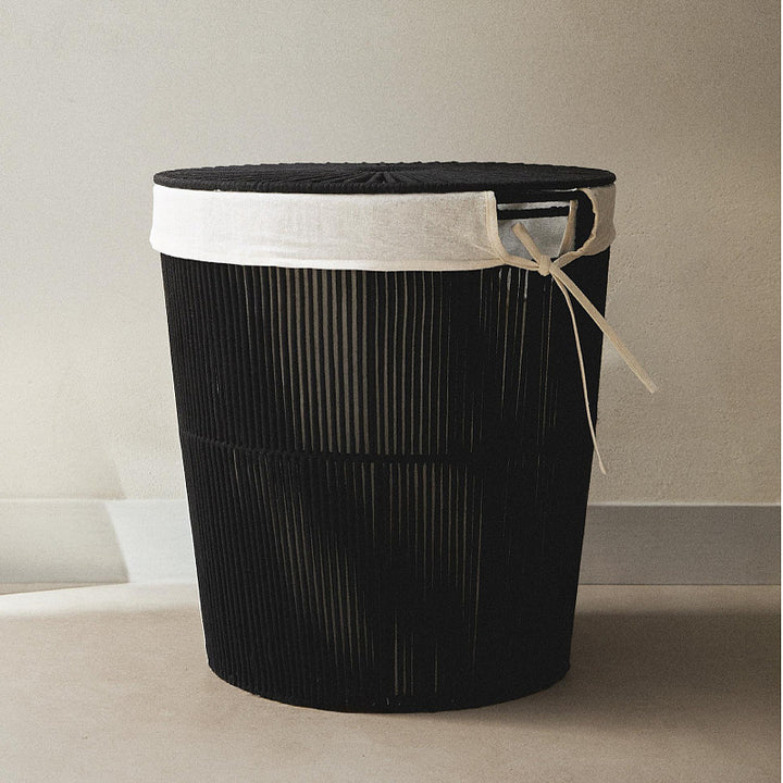 Stylish laundry basket with decorative cover Stornfield