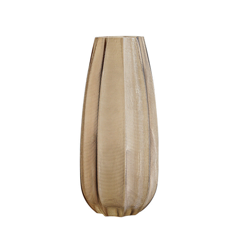 Decorative glass vase with ribbed structure Stornfield