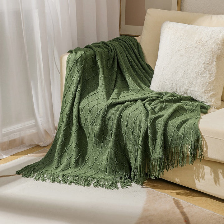 Women’s knitted blanket with textured wave pattern Stornfield