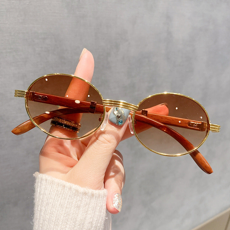 Women's Vintage-Style Sunglasses with Wooden Inner Frame Stornfield