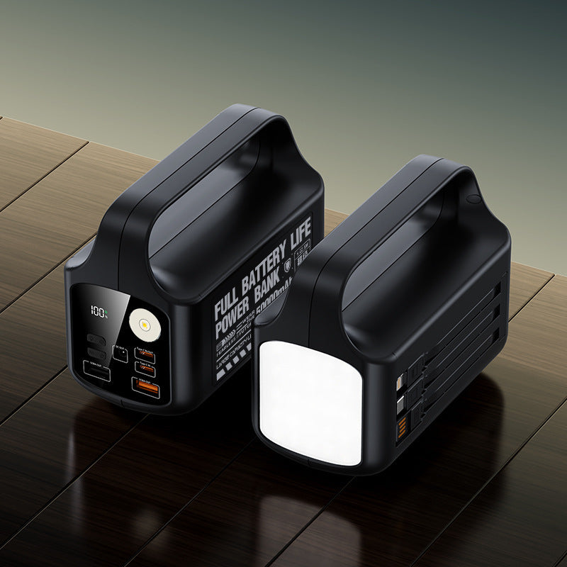 Portable power bank with integrated LED lighting and high capacity Stornfield