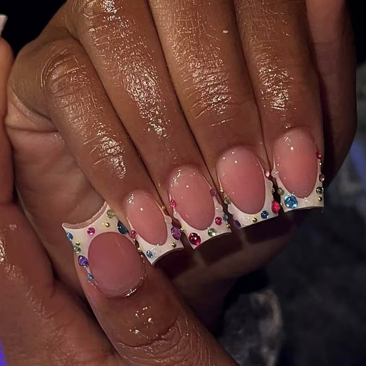 Artificial nail set with sparkling rhinestone accents Stornfield