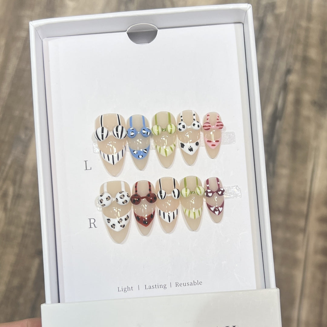 Decorative Press-On Nail Art Set with Unique Patterns Stornfield 1788223862