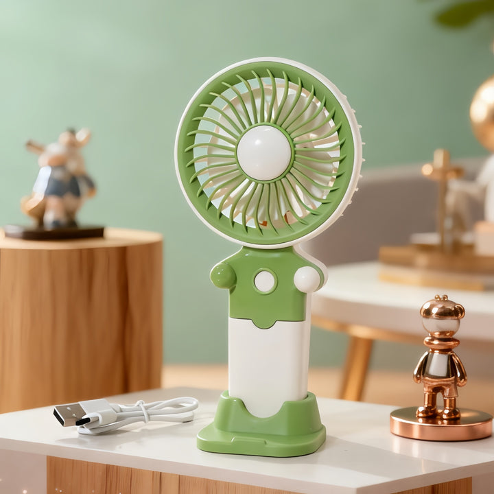 Women's Portable Hand Fan with USB Charging Function and Flexible Tilt Adjustment Stornfield