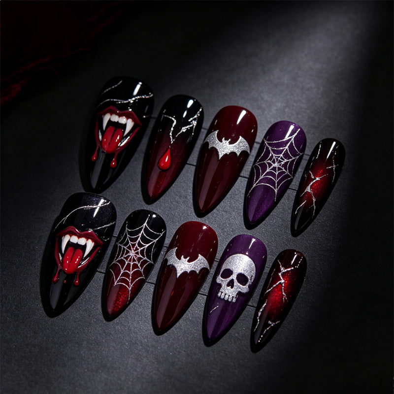 Halloween Fake Nail Set with Creepy Halloween Motifs Stornfield