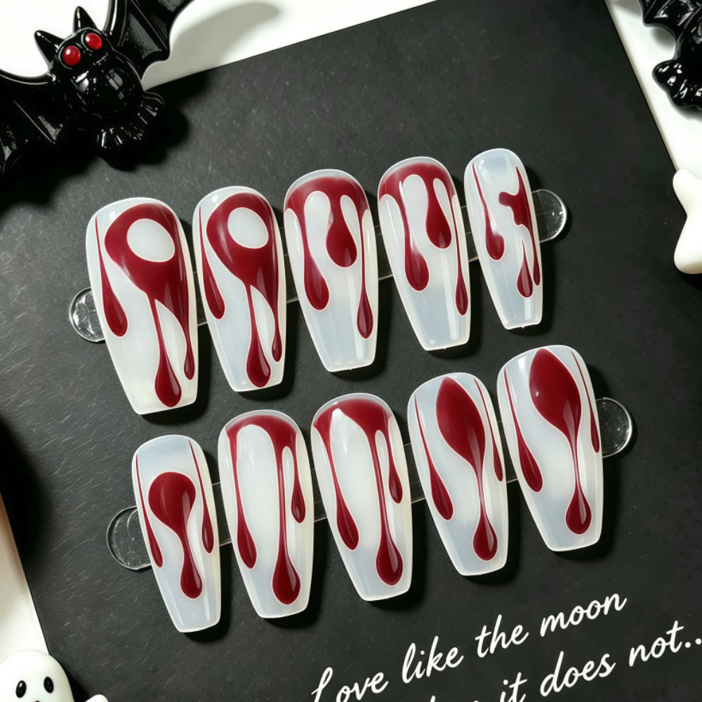 Creative artificial nails with droplet pattern Stornfield