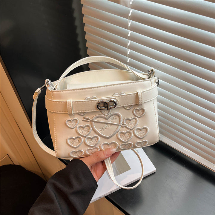 Embossed Heart Detail Handbag