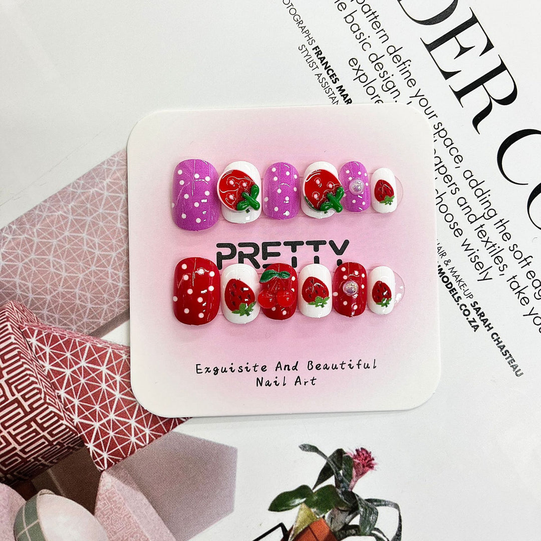 Artistic 3D Decorated Press-On Nail Set Stornfield