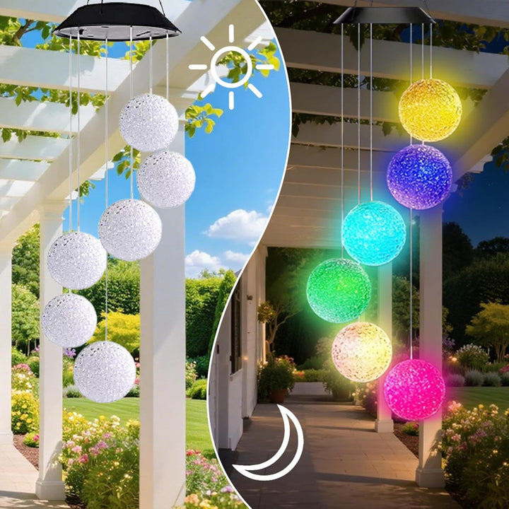 Solar-Powered Hanging Hummingbird LED Wind Chime With Color-Changing RGB Acrylic Birds And Weatherproof Top Stornfield