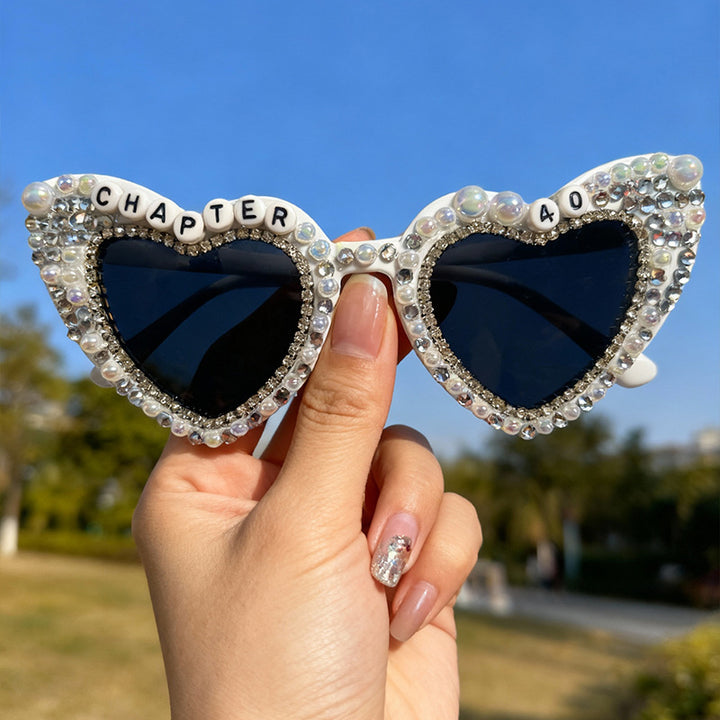 Heart-Shaped Pearl-Embellished Sunglasses Stornfield