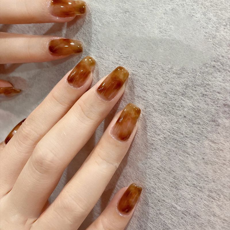 Elegant Glossy Square Press-On Nails Stornfield
