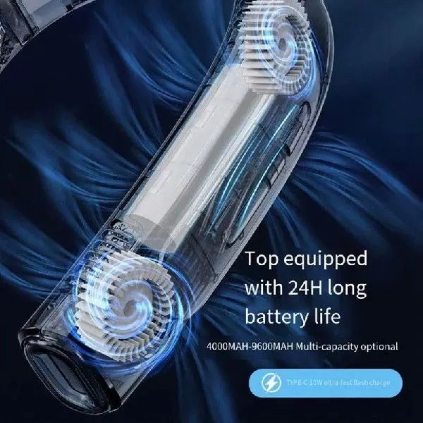Unisex one-size portable rechargeable bladeless neck fan with adjustable airflow and quiet brushless motor Stornfield