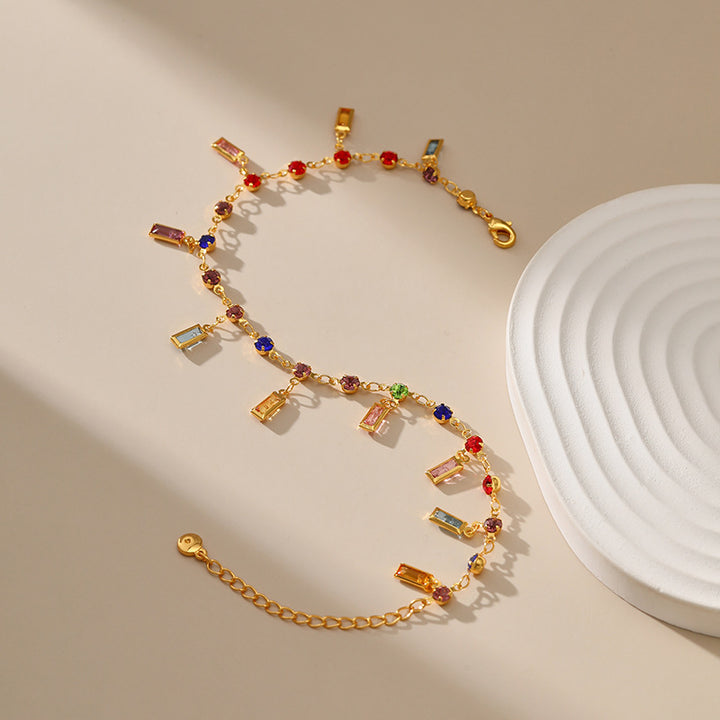 Colorful Gemstone Charm Anklet Stornfield