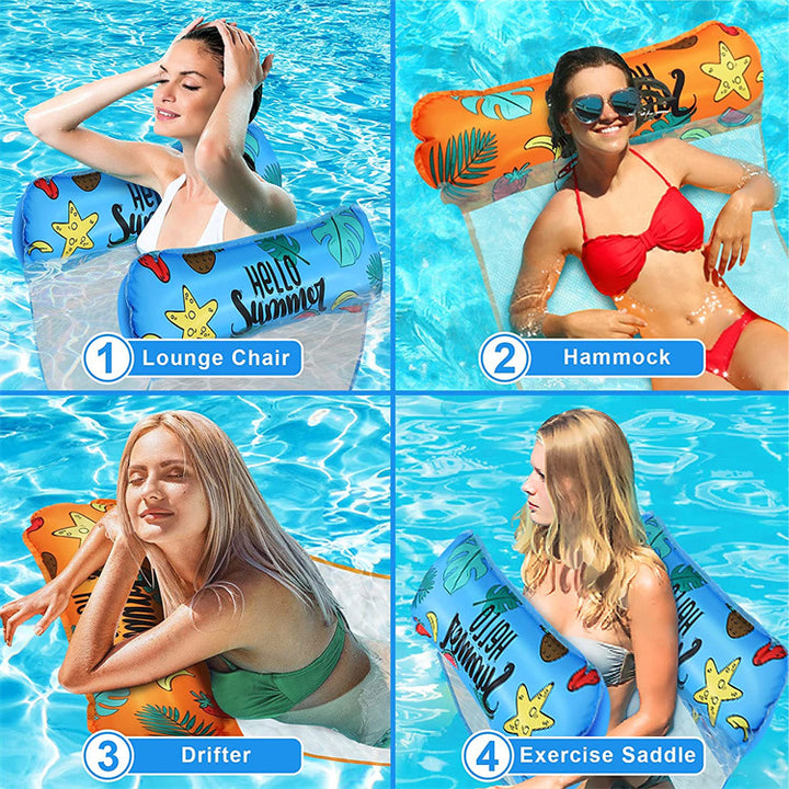 Women inflatable lounge with transparent net Stornfield