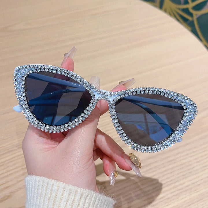 Glamorous Rhinestone-Embellished Cat-Eye Sunglasses Stornfield