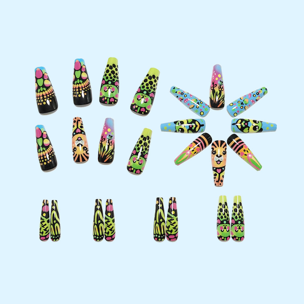 Creative artificial nails with colorful animal designs Stornfield