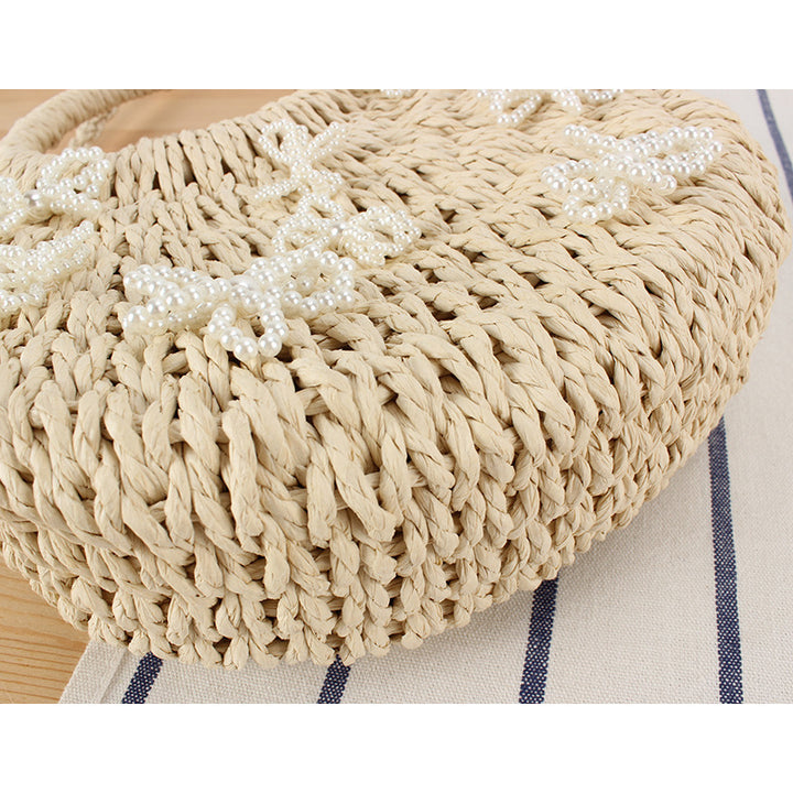 Handbag with Decorative Pearl Flowers Stornfield