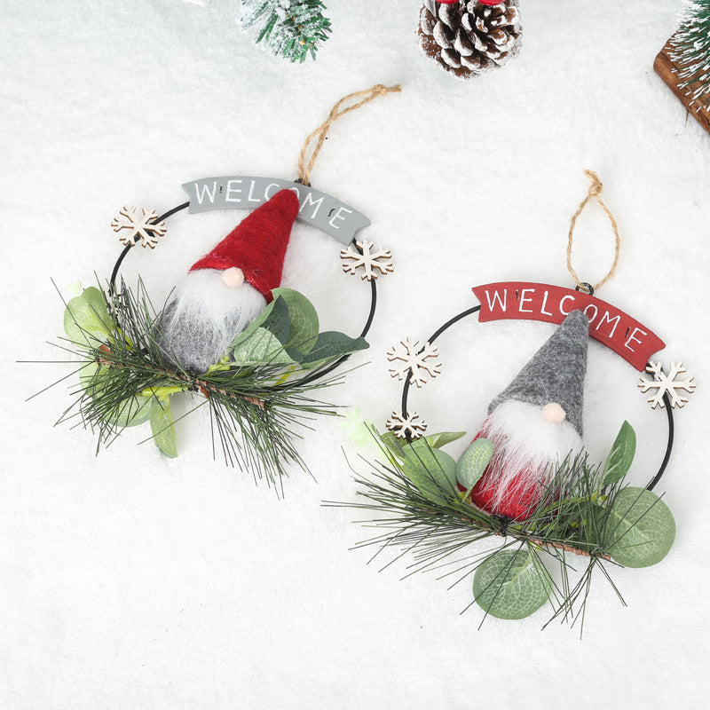 Decorative Christmas wreath with gnome motif Stornfield
