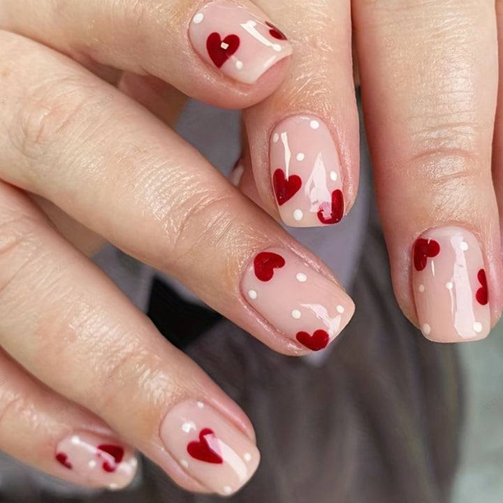 Artistic Heart Embellished Press-On Nails Stornfield