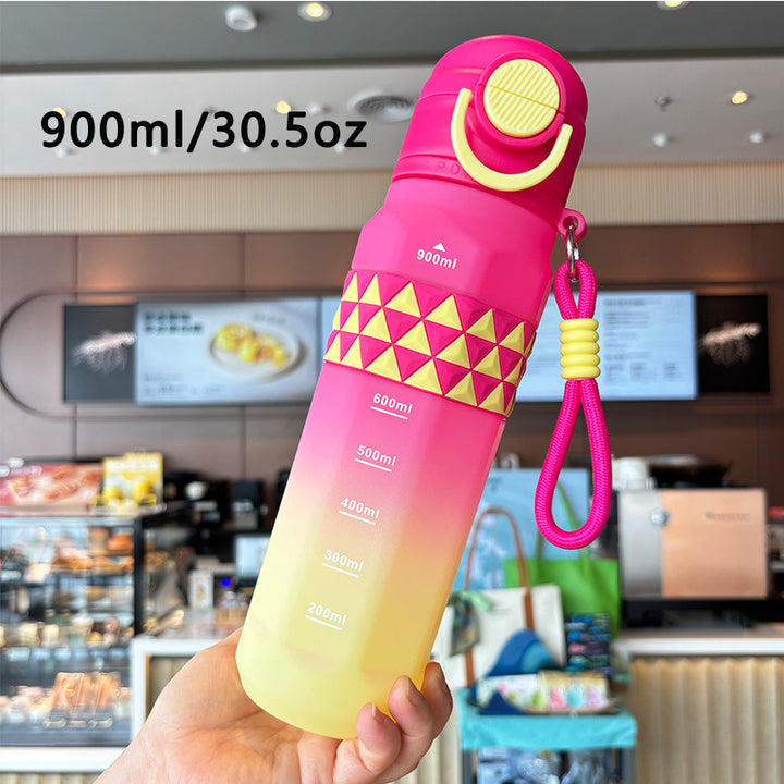 Ladies sporty water bottle with practical measuring scale Stornfield