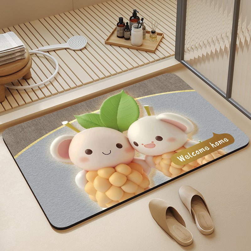Whimsical Cabbage-Themed Welcome Mat Stornfield