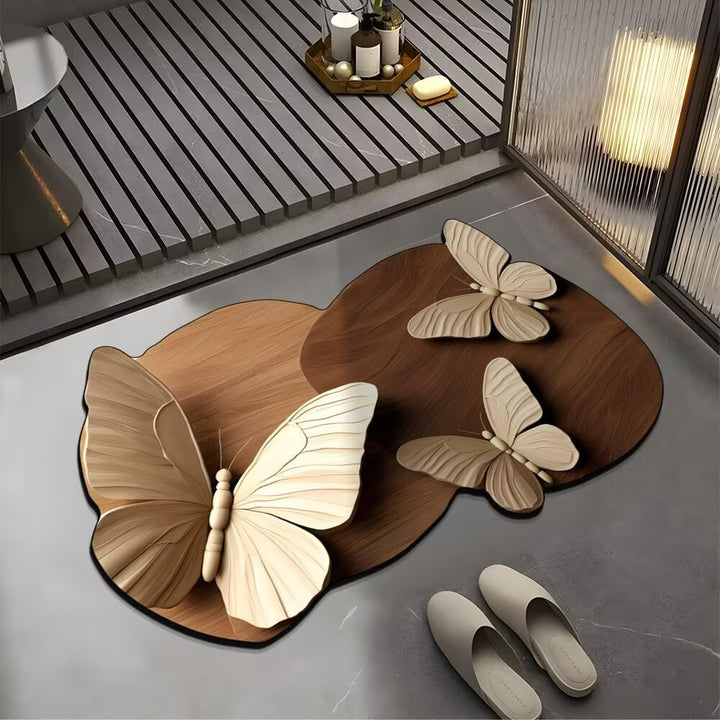 Artistic Butterfly Bath Rug
