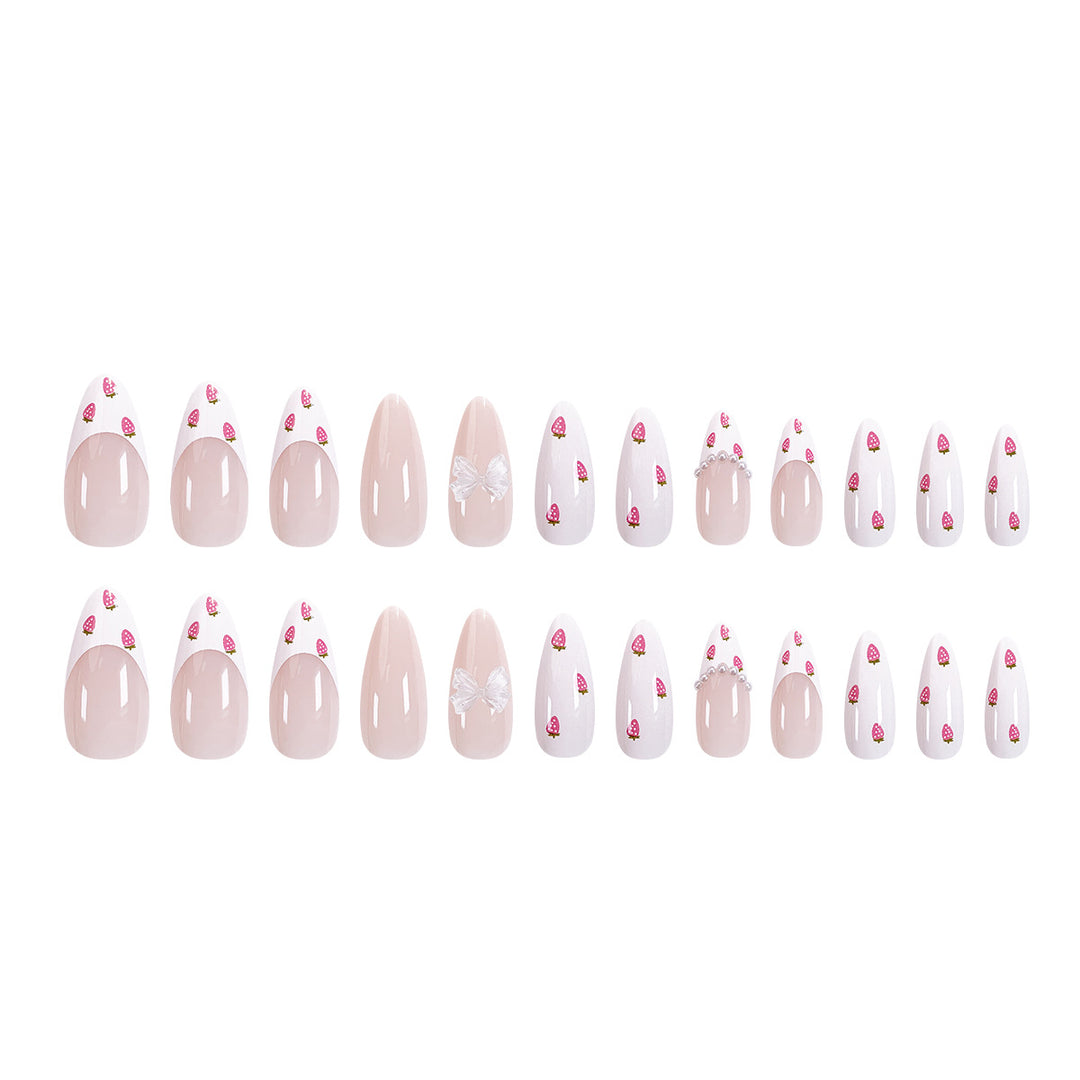 Elegant Stiletto artificial nails with floral patterns Stornfield