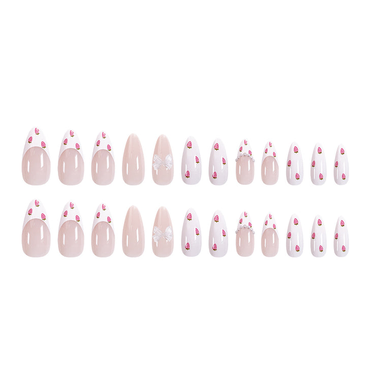 Elegant Stiletto artificial nails with floral patterns Stornfield