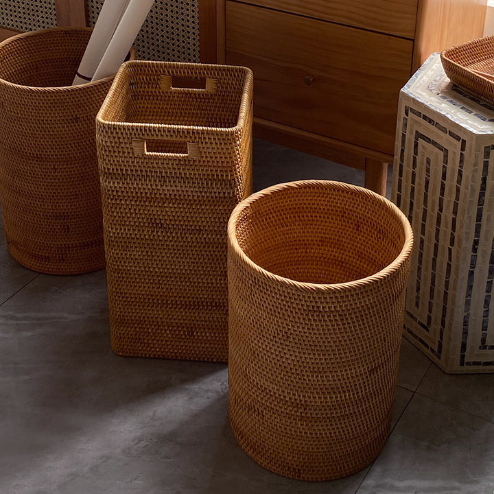 Women rectangular storage basket with practical handle Stornfield