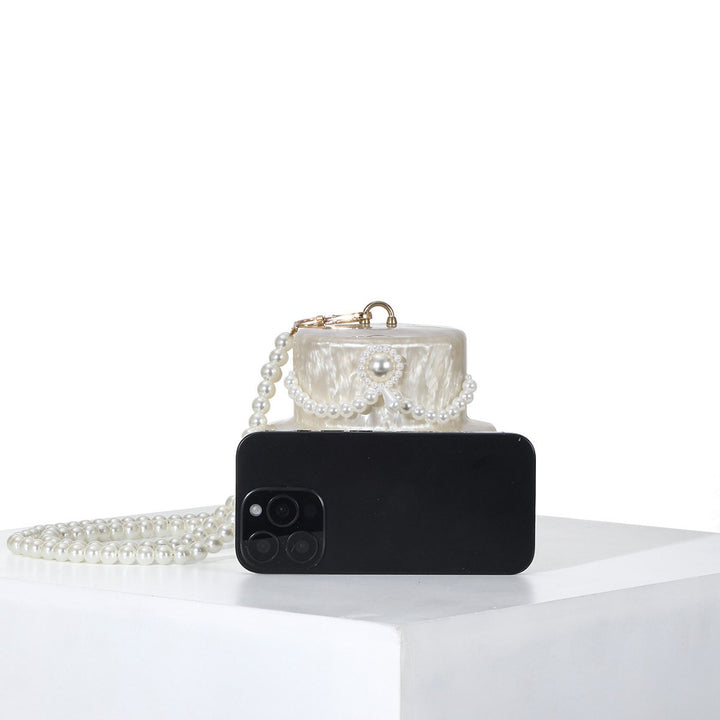 Pearl-Embellished Evening Wristlet