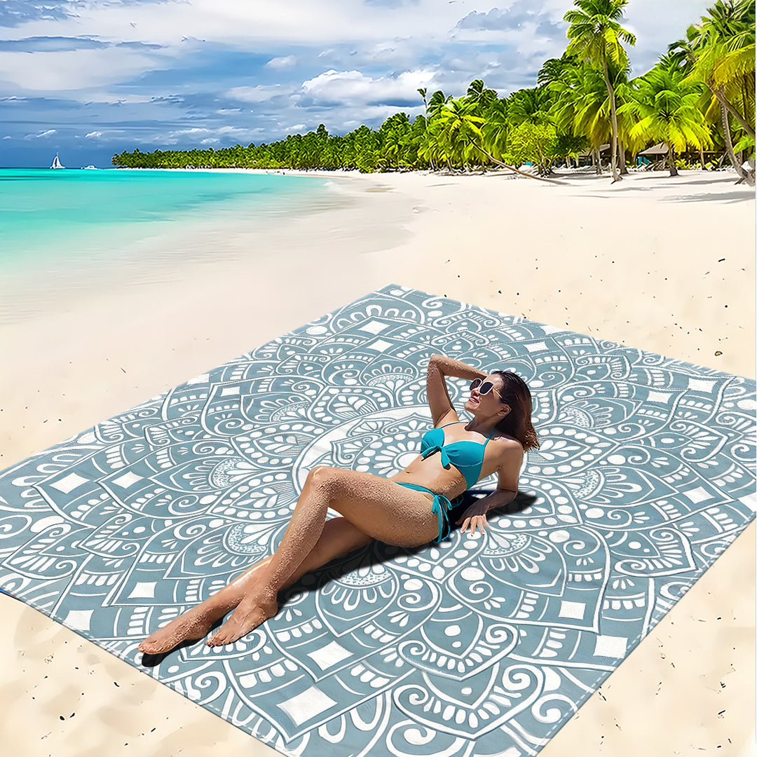 Mandala Design Beach Mat Stornfield