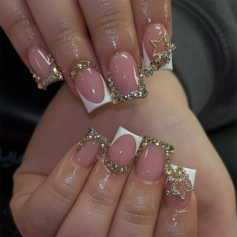 Nail art set with luxurious glitter and floral decorations Stornfield