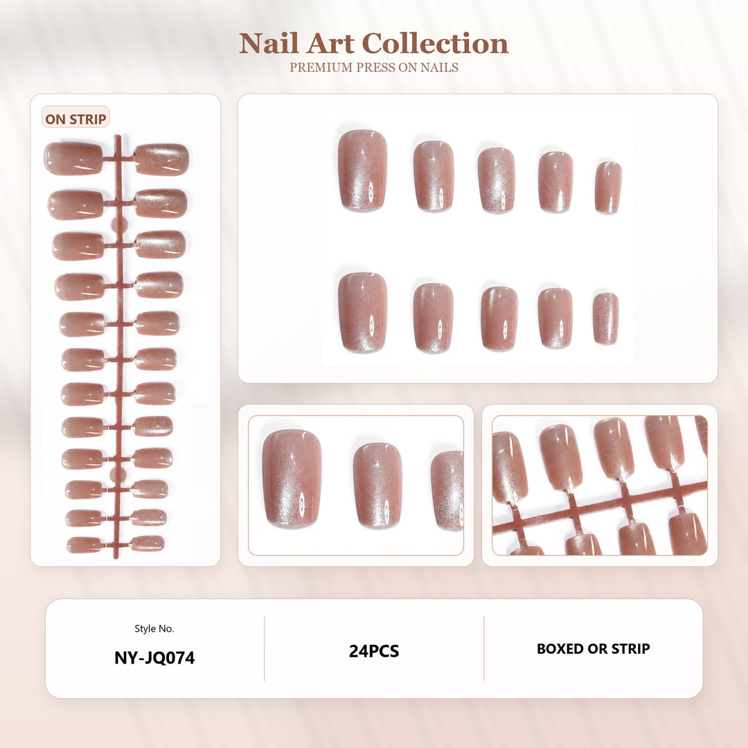 Premium Press-On Nails with Metallic Shine Stornfield