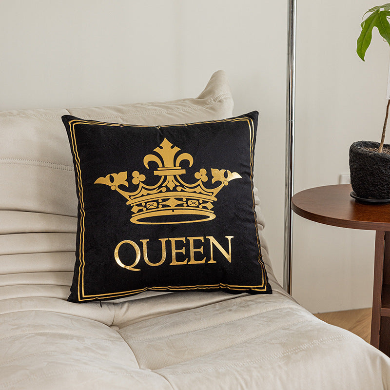 Luxury Metallic Foil Queen Cushion Cover with Hidden Zipper