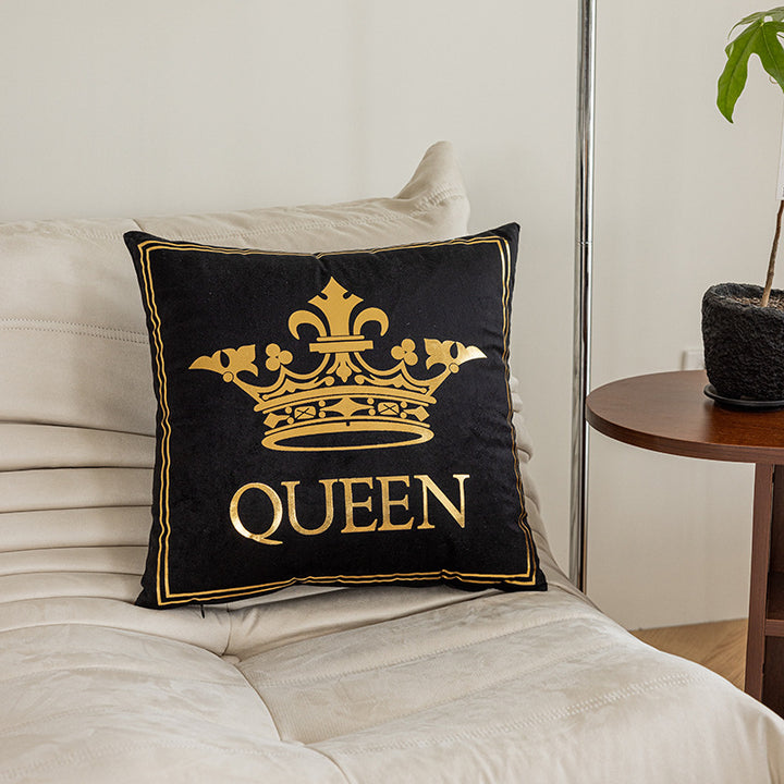 Luxury Metallic Foil Queen Cushion Cover with Hidden Zipper