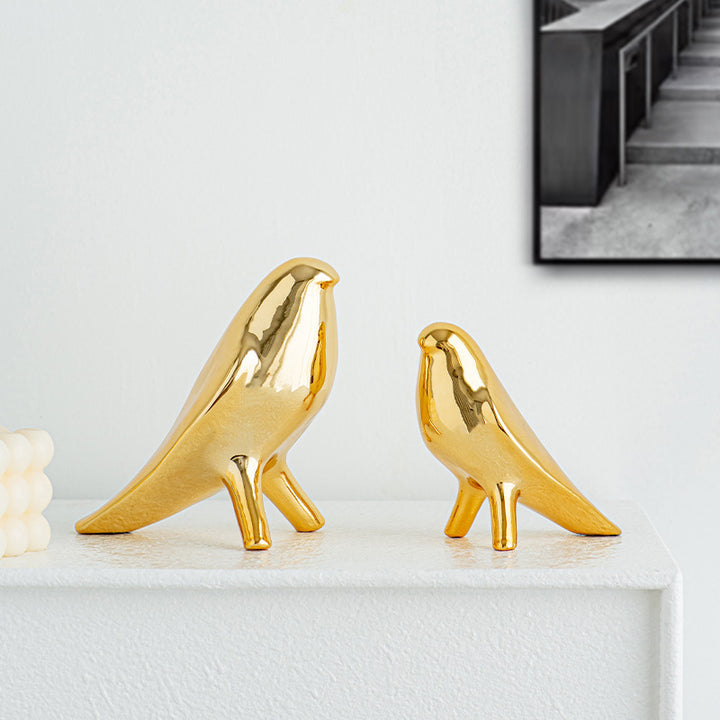 Elegant Artificial Ceramic Bird Sculpture Stornfield